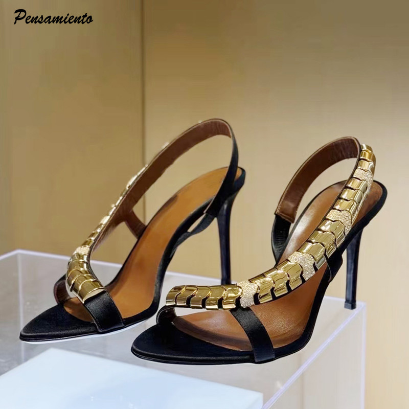 Luxury Lifestyle - Sandali da donna gladiatore in raso
