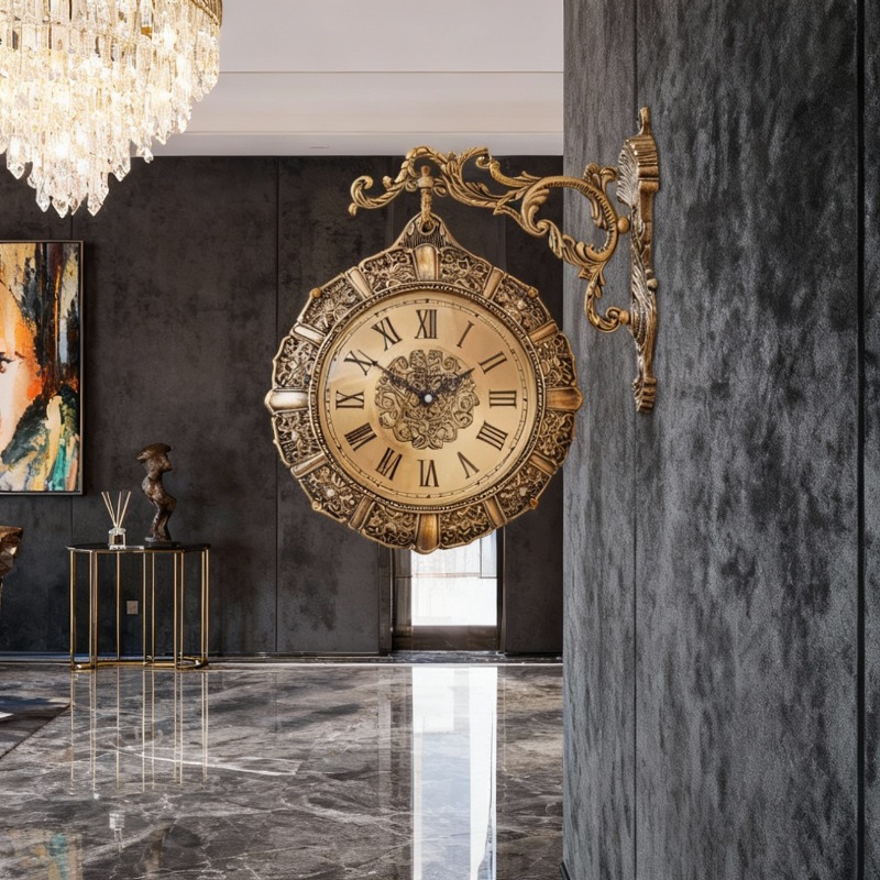 Luxury Lifestyle Aesthetic - Orologio da Parete Nordico Retrò Silenzioso
